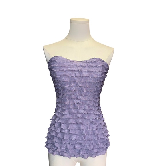 Charlotte Russe Tops - Vintage Charlotte Russe Lavender Purple Ruffle Strapless Tube Top Y2K Medium